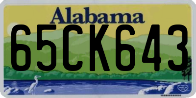 AL license plate 65CK643