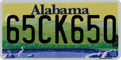 AL license plate 65CK650