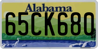 AL license plate 65CK680