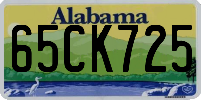AL license plate 65CK725