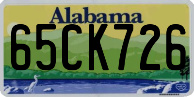 AL license plate 65CK726