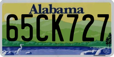 AL license plate 65CK727