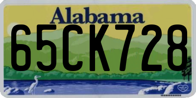 AL license plate 65CK728