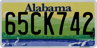 AL license plate 65CK742