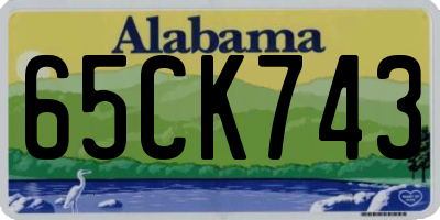 AL license plate 65CK743
