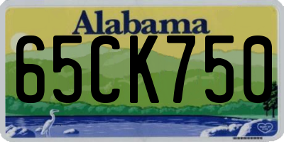 AL license plate 65CK750