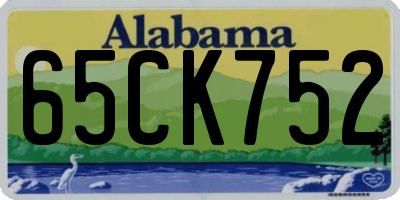 AL license plate 65CK752