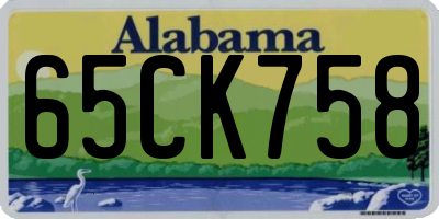 AL license plate 65CK758