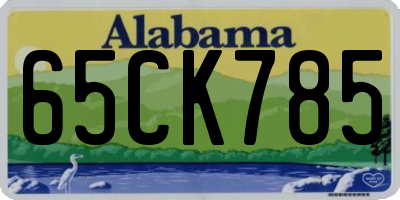AL license plate 65CK785