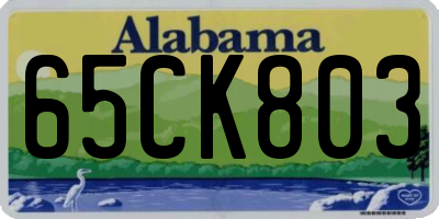 AL license plate 65CK803