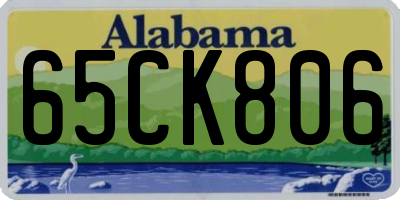 AL license plate 65CK806