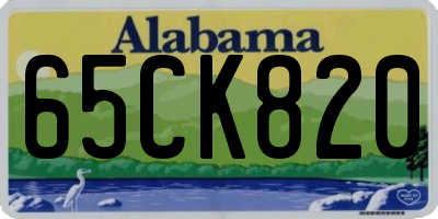 AL license plate 65CK820