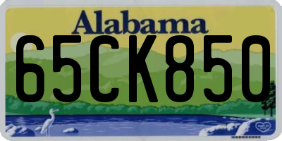 AL license plate 65CK850