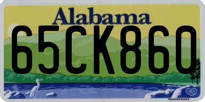 AL license plate 65CK860