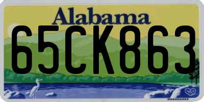 AL license plate 65CK863