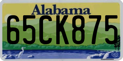 AL license plate 65CK875