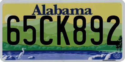 AL license plate 65CK892
