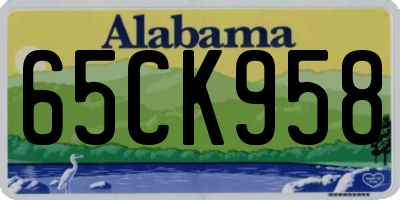 AL license plate 65CK958