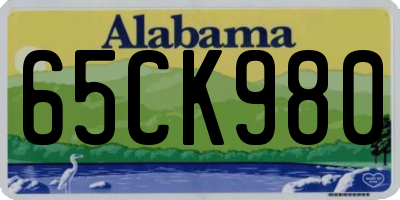 AL license plate 65CK980