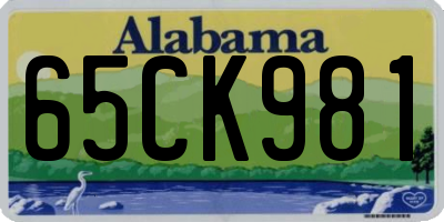 AL license plate 65CK981