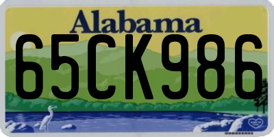 AL license plate 65CK986