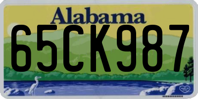 AL license plate 65CK987