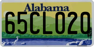 AL license plate 65CL020