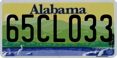 AL license plate 65CL033