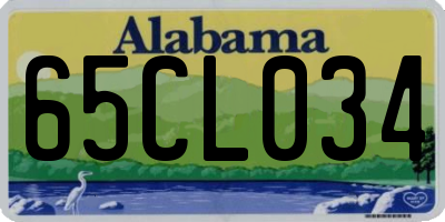 AL license plate 65CL034