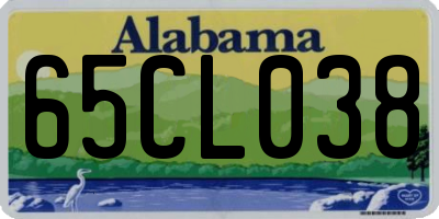 AL license plate 65CL038