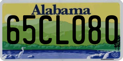 AL license plate 65CL080