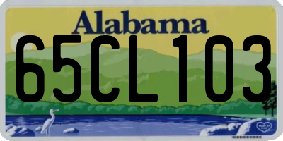 AL license plate 65CL103