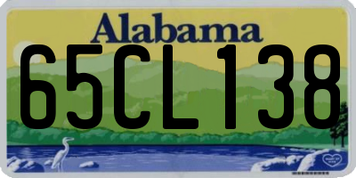 AL license plate 65CL138