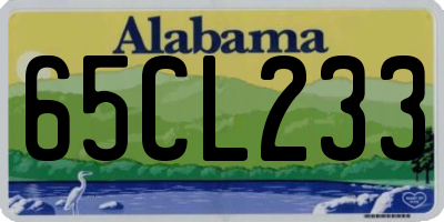 AL license plate 65CL233
