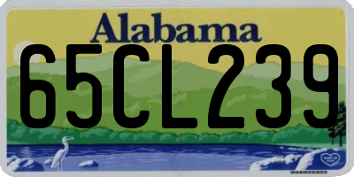 AL license plate 65CL239