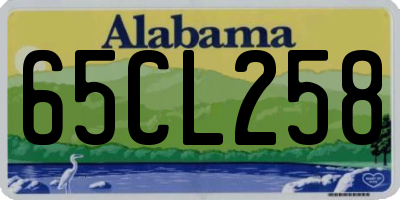 AL license plate 65CL258