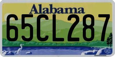 AL license plate 65CL287