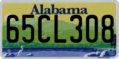 AL license plate 65CL308