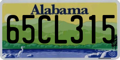 AL license plate 65CL315