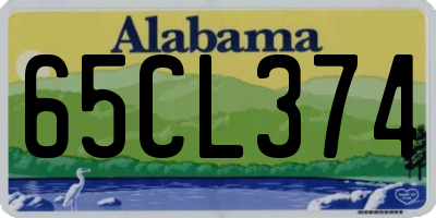 AL license plate 65CL374
