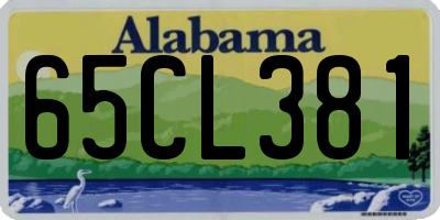 AL license plate 65CL381