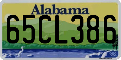AL license plate 65CL386
