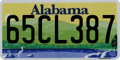 AL license plate 65CL387