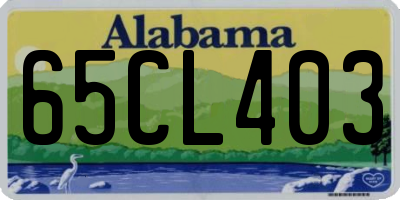 AL license plate 65CL403
