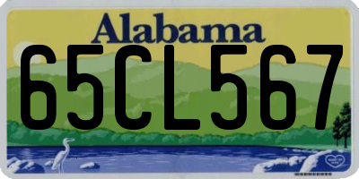 AL license plate 65CL567