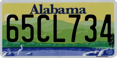 AL license plate 65CL734