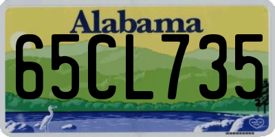 AL license plate 65CL735