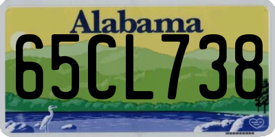 AL license plate 65CL738