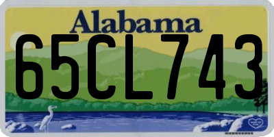 AL license plate 65CL743