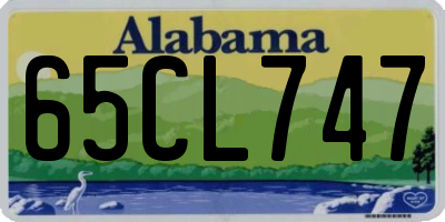 AL license plate 65CL747